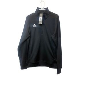 Adidas 1/4 Zip Pullover Sweatshirt Training Top Athletic Black NWT Mens M
